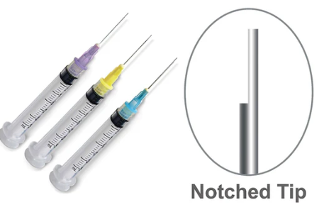 Irrigation Syringes With Needle Tips - Notched Tip