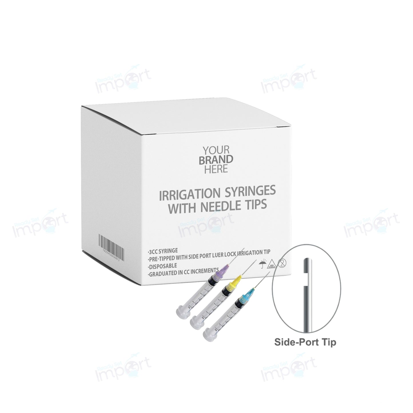 Irrigation Syringes With Needle Tips - Side Port Tip